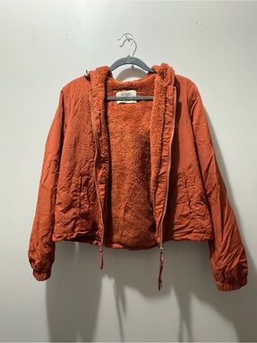 Ashley By 26 International Rust Orange Hooded Bomber Jacket